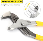 TOPLINE 4-piece Tongue and Groove Joint Pliers Set with Dipped Handles, Groove Joint Pliers Set Included 12-Inch, 10-Inch, 8-Inch and 6-Inch, Ideal for Basic Home Repair and General Applications