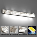 Ralbay 48inch Brushed Nickel Bathroom Vanity Light 6-Light Metal Acrylic Modern LED Bathroom Lighting Over Mirror