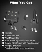 Ofuray Of-5000W Solar Street Lights Outdoor – Super Flood Lighting 60LED, Lights up 2,200 sq.ft with Motion Sensor, 18Ah Power Solar Panel, IP67 Dusk to Dawn Security Commercial for Yard, Parking Lot