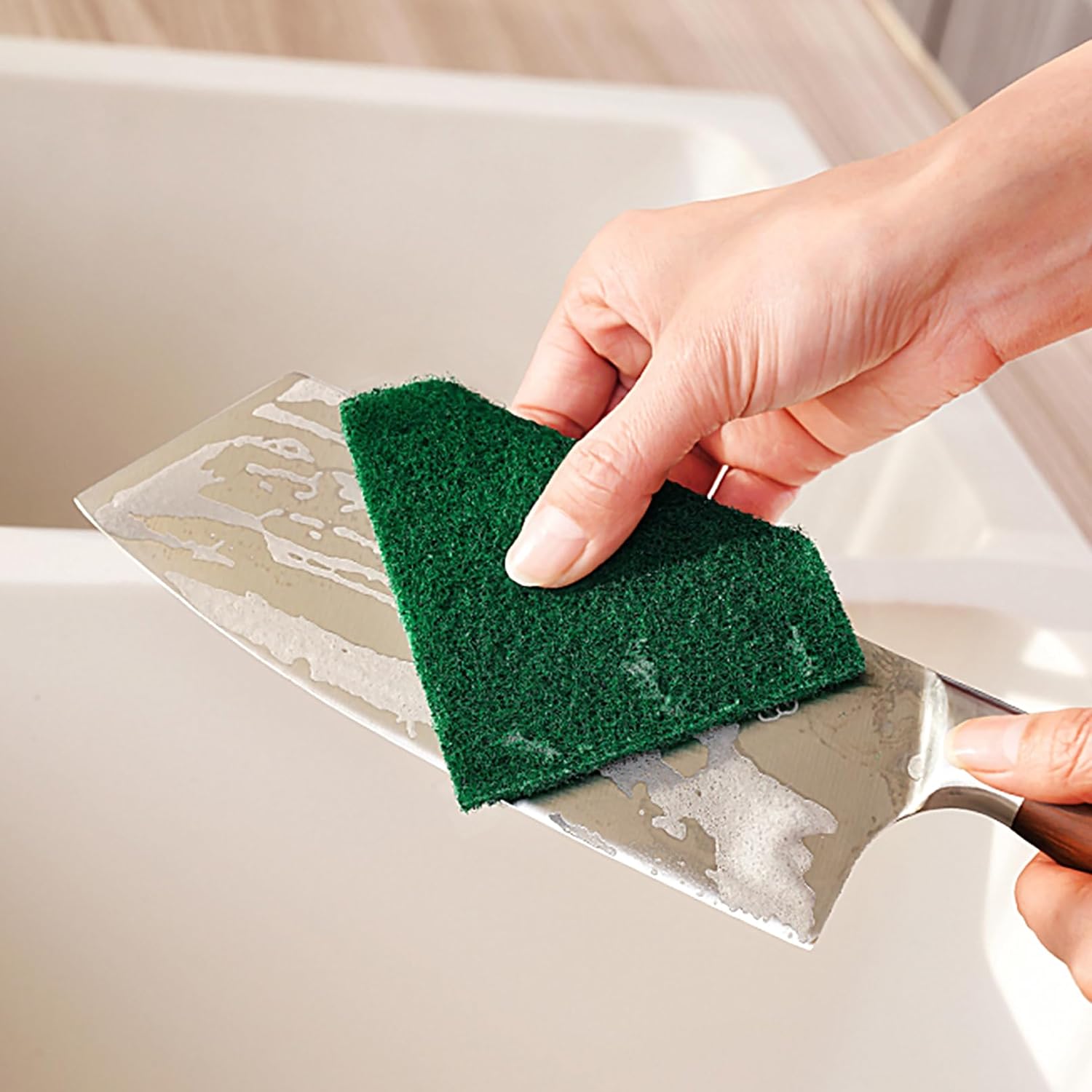 60 PCS Scouring Pads Heavy Duty, Reusable Multipurpose Scour Pads, 5.9 x 3.95 inch Household Scrub Pad for Cleaning, Green Dish Scrubber Scrubbing Pad for Dishes Sink Kitchen Metal Grills