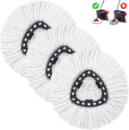 3 Pack Spin Mop Replacement Head Mop Refill Compatible with Ocedar Triangle Swivel Mops Microfiber Swivel Mop Refill,Deep Clean,Machine Washable and Easy to Replace