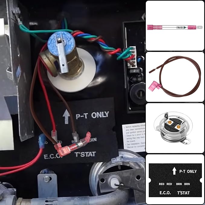 RV Water Heater Thermal Cutoff Kit - ECO Thermostat Assembly - Compatible with Atwood 91447 93866 Models # GCH6-4E GCH6-6E G6A-7E G6A-8E GC6AA-9E GCH10A-2E G610-3E GH610-3E XT Series (2 Pcs)