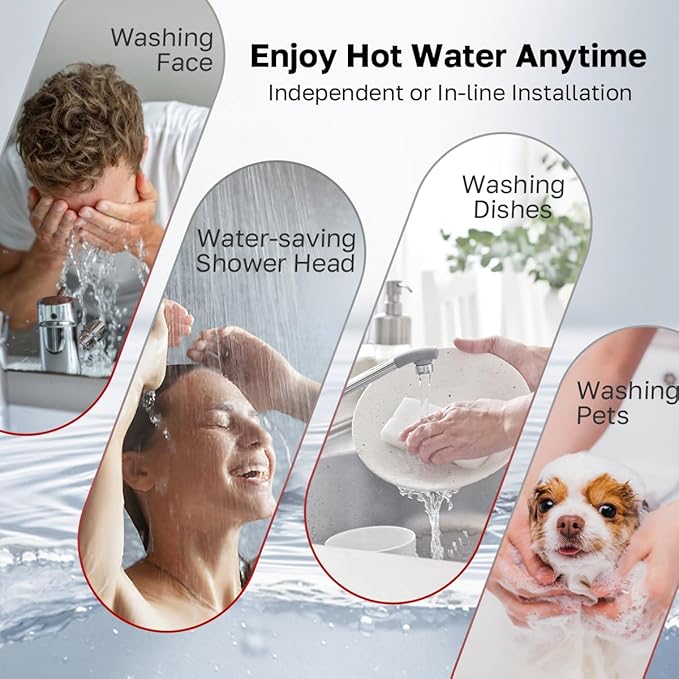 Tankless Water Heater Electric, ThermoMate 8kW at 240 Volt, On Demand Instant Hot Water Heater for Point of Use, Self-Modulating Save Energy, Save Space, 1.56GPM at 35°F Rise