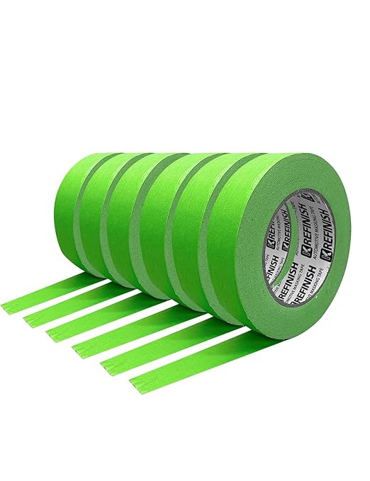 Painters Tape for Car - Green No Residue Automotive Masking Tape - Heat Resistant for Paint Booth, 0.7 Inches x 60 Yards, 6 Rolls