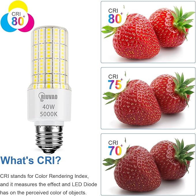 Led Light Bulbs 300W Equivalent Super Bright 5000Lm 5000K Cool Daylight White Led Bulb E26/E27 Medium Base 40w Waterproof Leds Corn Light Bulb for Outdoor Indoor Lamp Bedroom Office Garage-2 Pack