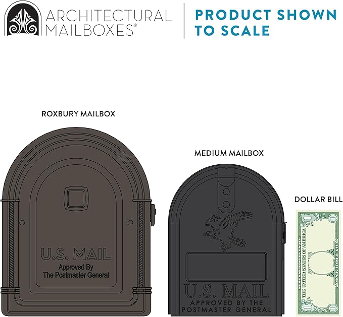 Architectural Mailboxes 7980RZ Roxbury Kit Mailbox, Rubbed Bronze