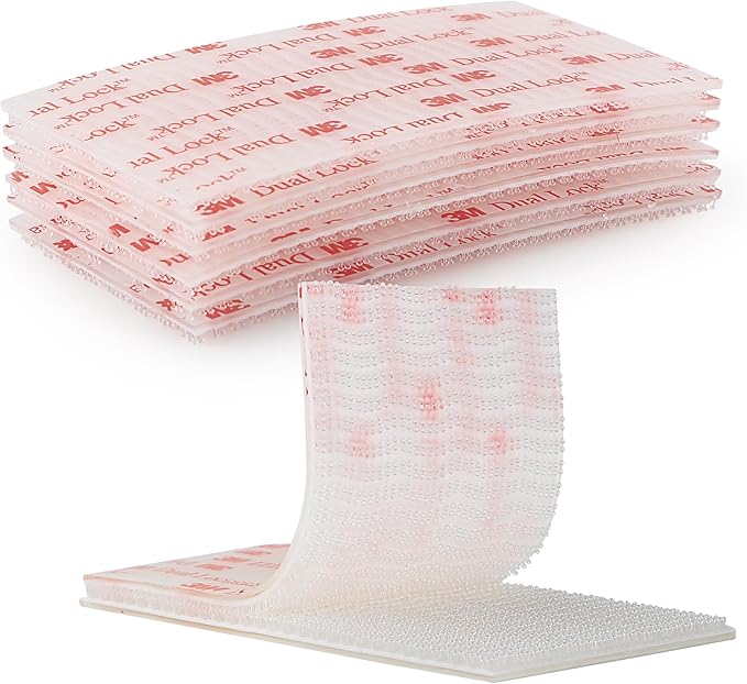 3M Dual Lock SJ3560 2"x 4" 6PCS Clear Reclosable Fastener Heavy Duty Interlocking Tape Mushroom Shaped Sticky Hook Lock Mounting Tape for EZ Pass Holder Indoor Outdoor Use