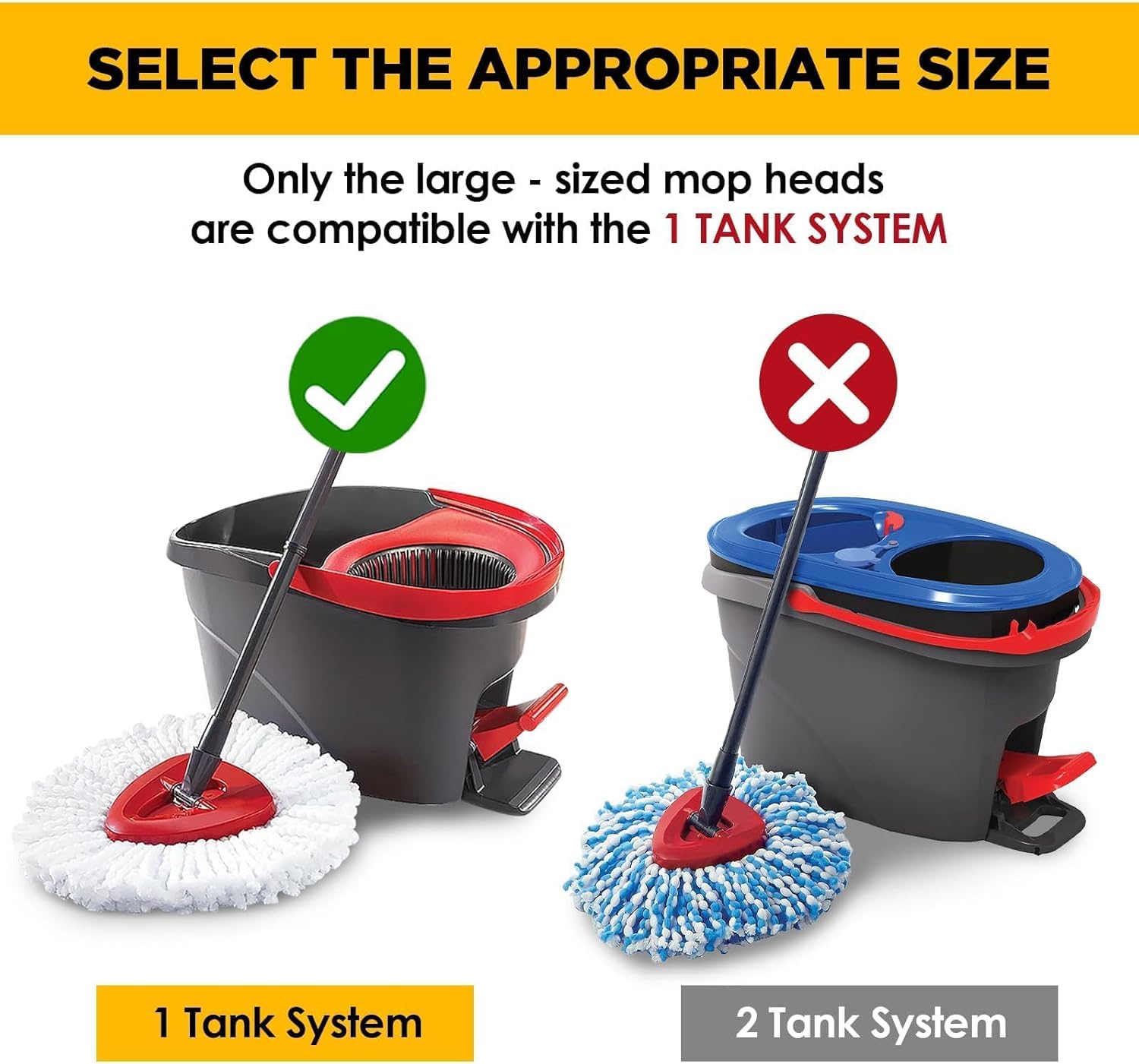 Mop Head Replacement for Ocedar Mop Heads Replacements, Spin Mop Refills with Premium Microfiber - Easy to Clean and Machine Washable, 6 Pack Replace Head