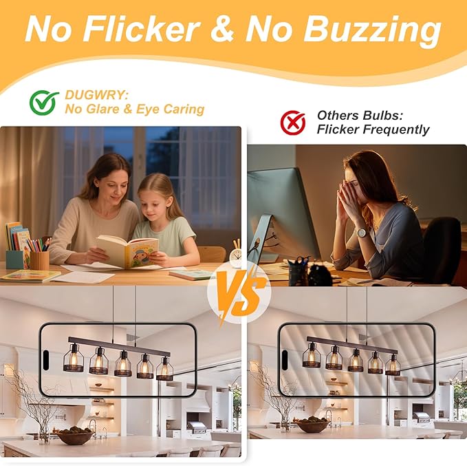 12-Pack Vintage 8W ST58 LED Edison Bulbs 60W Equivalent, Dimmable 2700K Warm White LED Filament Bulbs, E26 Medium Base, 800LM, CRI 85, Antique Glass Style, Great for Home, Bedroom, Office