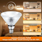PAR38 Halogen Flood Light Bulbs 90W 120V, 2Pcs PAR38 Halogen Light Bulbs with E26 Base, 2800K Warm White, 4050 Lumens for Indoor and Outdoor