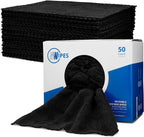Black Microfiber Shop Towels | MWipes Reusable Shop Rags | 50 Rags in a Box | Super Absorbent, Machine Washable Hundreds of Times | Automotive, Paint, Industrial, Detailing