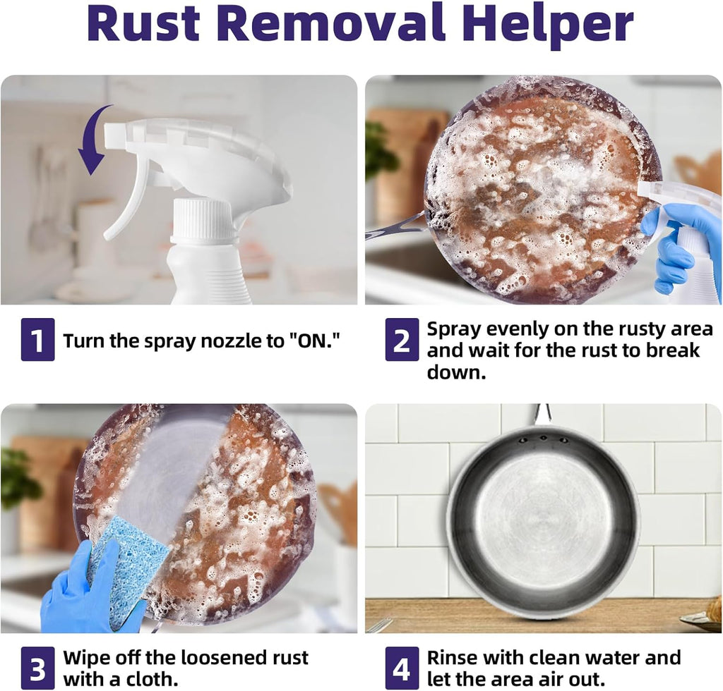 Jocecury 500ML Stainless Steel Rust Remover, Multi-Purpose Foam Cleaner, Dissolves Rust Particles, Stainless Steel Appliance Cleaner,Food-safe Formula,Metal Cleaner