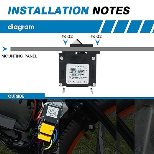 GLOSO Single Pole Miniature Circuit Breaker Manual Reset Switch Yachts Campers Caravans Control Panel M4 Screw Black Rocker 30A J1P