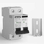 DC Circuit Breaker 16 Amp Solar Panel Disconnect Switch 12V-500V 2 Poles Miniature Solar Circuit Breaker for Outdoor PV Homes Battery, AC 110V DIN Rail MCB