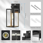 Dusk to Dawn Porch Outdoor Light, 2 Pack Wall Light Fixtures Waterproof Exterior Wall Sconce Light Fixture with E26 Base for Patio Entryway Hallway (Bulb not Included)