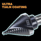 M35 HSS 7/8 Inch Step Drill Bit, Single Size Unibit with Double Spiral Flutes for Drilling Small Holes on Stainless Steel, Metal, Wood, Plastic