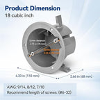 4" Old Work Ceiling Box, 18 CU. in. Round Electrical Box, PVC, UL Listed, 24 Pack