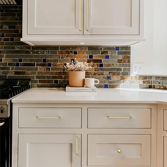 6 Pack 12.6 Inch Long Gold Cabinet Pulls and Handles for Kitchen and Wardrobe