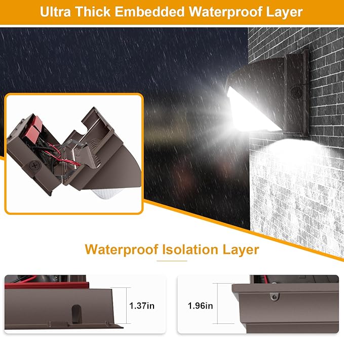 120W LED Wall Pack Light,18000LM 5000K LED Security Flood Lighting 110V-277V Commercial and Building IP65 Waterproof Outdoor Wall Mount Exterior Light for Garage Warehouses Yard 6 Pack