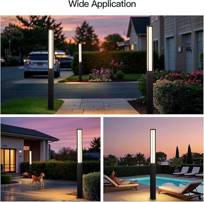 Path Light, 92" Pathway Lights, Wired Outdoor Modern Landscape LED Bollard Driveway Lighting, IP65 Waterproof Aluminum High Voltage Floor Lamp for Walkway Lawn Patio Yard Garden Decoration