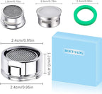 4PCS Faucet Aerator, 2 Packs of Aerator Filter Replacement Parts, With Brass Housing 15/16 Inch 24mm External Thread Aerator Faucet Filter, With Gasket, For Kitchen and Bathroom