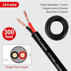 14 Gauge Electrical Wire 2 Conductor 14 AWG Electrical Wire Stranded PVC Cord Oxygen-Free Copper Cable 300FT Pure Copper Flexible Cable Wire Cord for LED Lamp Lighting Strips Automotive…