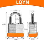 Padlocks with Same Key, LQYN 48 Pcs Laminated Keyed Padlock (1-9/16", 40mm), Keyed Alike Locks, Normal Shackle, for Storage Locker, Hasp Latch, Toolbox, Sheds
