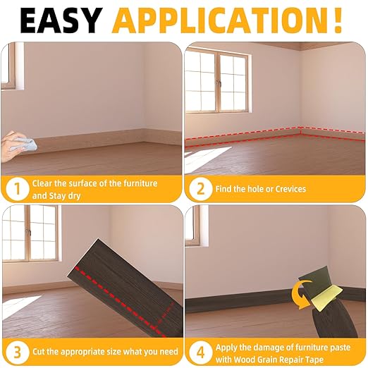 GSCIT Club Wood Grain Repair Tape, 2.3 inch X 15ft Self Adhesive Red Walnut Grain Repair Patch for Tables, Chairs, Baseboards, Doors, Windows, Floors, Handicraft DIY.