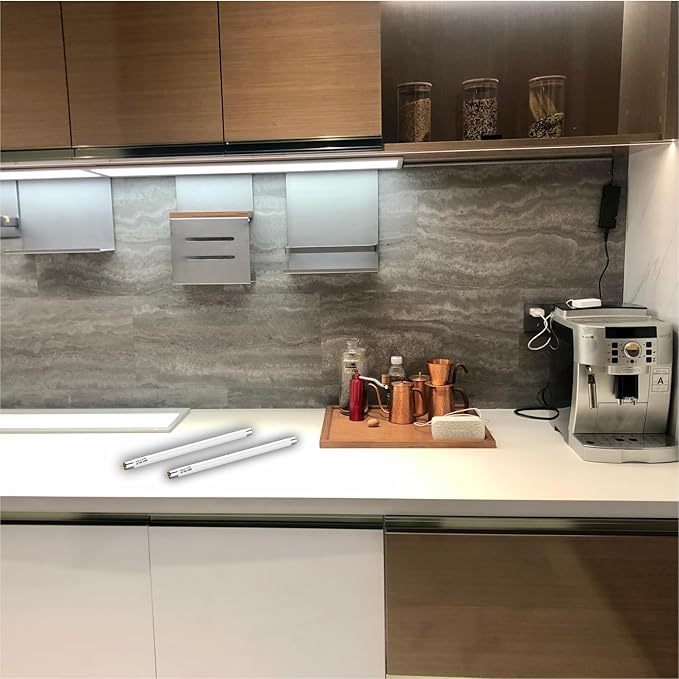 F8T5 T5 LED Bulbs 12 Inch, G5 5W 3000K 685lm, LED Replacement for Fluorescent Tubes, Warm White, Plug-and-Play, Pack of 4