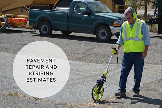 Calculated Industries #6575 DigiRoller Plus III 12.5 Inch Estimators Electronic Distance Measuring Wheel with Large Backlit Digital Display; Measure in Feet, Inches, Meters, Yards; FREE Carrying Pack