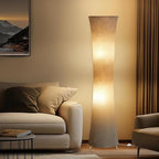 GyroVu 46" Modern Floor Lamps for Living Room, LED Column Standing Floor Lamp with 3 Color Temperature Adjustable & Gray Fabric Lampshade for Corner, Bedroom, Office & Kid's Room - Bulbs Included