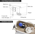 Toilet Flush Valve Replacement Kit, Universally for 3-Inch One-Piece Toilets, Includes Chain & Rubber Seal, Compatible with TOTO, American Standard, and Other WC Tank Repair Parts