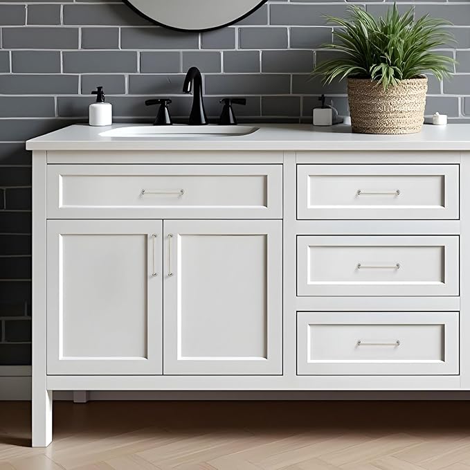 JOY DECOR Cabinet Pulls – 6-1/4 Inch Hole Center, Brushed Nickel, 30 Pack, Zinc Alloy Cabinet Handles for Drawers & Cupboard – Vintage Style Hardware for Kitchen, Bathroom, Dresser, Furniture Makeover