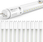 10 Pack T8 LED Bulbs 4 Foot, 14W 2450LM 6000K Super Bright, Type A+B 4FT LED Bulbs, Fluorescent Tubes Replacement, Plug & Play or Ballast Bypass,Clear Cover