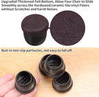 Ezprotekt 24 Pcs Round Silicone Chair Leg Floor Protectors with Felt, Floor Protectors for Chairs, Felt Furniture Pads Cups for Hardwood Floors, Chair Leg Caps Covers (M Fit: 0.87"-1", Black)