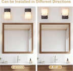 1 Light Modern Bathroom Light Fixtures Over Mirror, Bronze Finish Vanity Lights for Bathroom Wall Sconces with Milky White Glass Shades, E26 Socket (Bulbs Not Included)