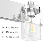 Aipsun Chrome Bathroom Light Fixtures 5 Light Vanity Wall Light with Clear Glass Shade