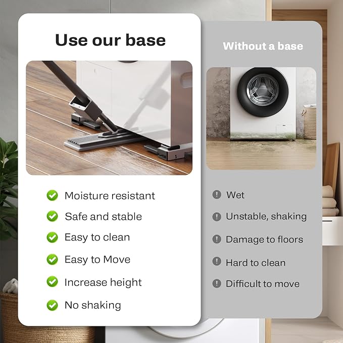 Appliance Rollers Heavy Duty,Newest Extendable Appliance Sliders,Liftable Washing Machine Base,Easily Move Washer and Dryer Machines,Refrigerators,Furniture-White