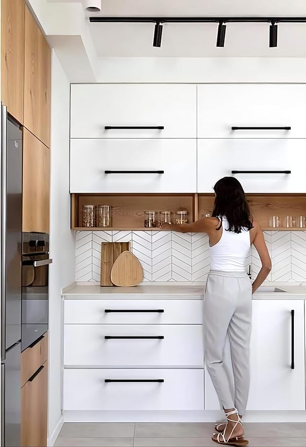 10 Pack Matte Black Cabinet Pulls 10 Inch(254mm) Kitchen Cabinet Handles Cabinet Hardware for Drawer Pulls