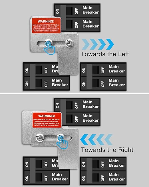 Generator Interlock Kit Fit for Siemens 100 Amp Murray 100 Amp Panel, 1 1/4" Spacing Between Main and Branch Breaker, Main Breaker Interlock Kit