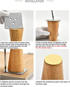 Wood 4 Inch Furniture Legs Set of 4 Round Solid Mid Century Couch Feet Replacement Legs for Sofa Dresser Cabinet Bed Ottoman Home DIY