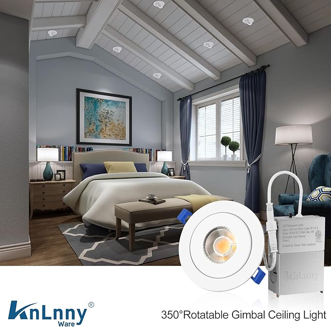 Black Gimbal Recessed Lighting 4 Inch 6 Pack, Ajustable Eyeball recessed Light with Junction Box,5 Color Selectable,Airtight,9W 750LM,Dimmable,Black