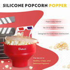 The Original Salbree Collapsible Silicone Microwave Popcorn Popper Maker Machine, Microwavable Bowl Holds 16 Cups, Uses Hot Air and Oil Always Optional - The Most Colors Available (Chocolate)