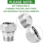 TAISHER 2PCS Brass-Nickel Plated Straight Fitting，3/4" Tubing × 1/2" NPT Male Tube Fitting For Air Piping System