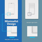 LIDER Minimalist Design Matte Finish Lighted 4-Way Decorator Light Switch, Four Way Frameless Rocker Switch, Residential/Commercial Grade, 15A 120V/277V, UL Listed, LS15-4W-W, White