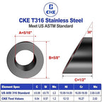 CKE 50 Pack Black 5/16" ID Angle Beveled Washer 25 30 35 Degree for 1/8" 5/32" 3/16" Stair Cable Railing Kit for Wood Metal Post, T316 Stainless Steel 30 Degree Cable Railing Angle Washers BCR17