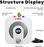 2.5 Gallons 110V 1500W Under Sink Instant Water Heater Mini Hot Water Heater Digital Display RV Hot Water Tank