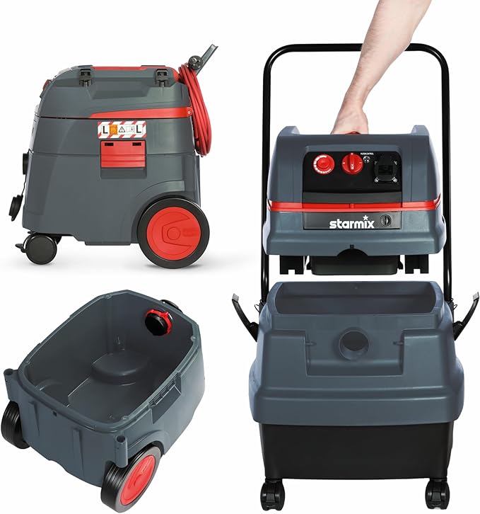 Starmix 1650 "Powerhouse XL 13.2 Gallons/50 L, High Performance Multi-Use Portable Dust Extractor - Wet/Dry - Auto Self-Clean Filter System - HEPA Certified, 103761