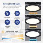 52" Flush Mount Ceiling Fan with Lights and Remote - Black Modern Ceiling Fan, Reversible and 5 Dual-Sided Blades, Low Profile Fan Light for Indoor Bedroom, Covered Patios