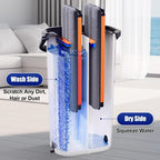 Easywring Washable Mop and Bucket with Wringer Set for Home, Durable and Sturdy Aluminum Flat Mop Head, 2-Chamber, Wet and Dry for All Surfaces, with 8 Reusable Microfiber Mop Pads 13 inch (16 Inch)